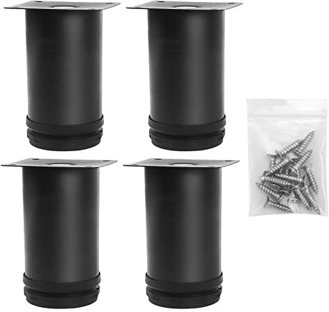Cabinet Legs, 3.15 Inches Furniture Legs, Set of 4 Adjustable Sofa Feet, with Mounting Screws, Suitable for Sofa, Table, Bed Legs, Cabinets and Other Furniture Legs (black)