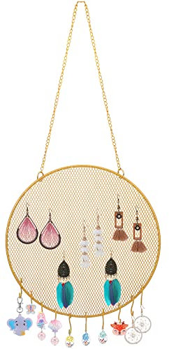 MWOOT Porte Boucle D'oreille, Support Bijoux Mural avec Crochets, Presentoir Boucle D'oreille pour Colliers Bracelets Bagues Stockage, Organisateur de Bijoux Suspendu
