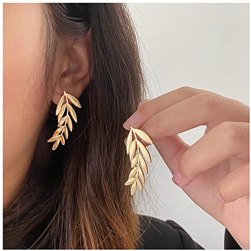 Inateannal Boho Leaf Drop Earrings Gold Leaves Dangle Earrings Vintage Metal Leaf Earrings Hollow Leaf Stud Earrings Jewelry for Women and Girls