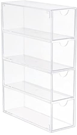 Stackable 4 Drawer, Acryl Brillen Aufbewahrungsbox für Make up, Büroartikel, Sonnenbrillenhalter