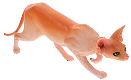 Garneck Haarloses Katzenmodell Schreibtischaufsatz Tierfigur Spielzeug Katzen- Sphynx-Katze Meditiert Statue Für Haarlose Katzen Sphinx-Katze Zubehör Plastik Yoga Kind