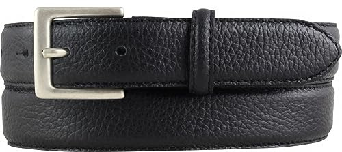 BELTINGER Italienischer Chino-Gürtel, 30 mm breit, Herren, Anzuggürtel, Hosengürtel, strukturiertes Leder, Schließe Altsilber
