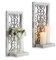 Walasis Candle Sconces White Wall Art: Set of 2 Wooden Rustic Wall Candle Holders Vintage Home Decor with Acrylic Mirror for Bathroom Bedroom Hallway