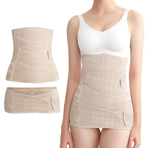 3 in 1 Bauchgurt Damen, 4 Patch Bauchgürtel Schwangerschaft Rückbildungsgürtel M L XL XXL mit Beckengürtel, Bauchband nach Geburt Schwangerschaftsbandage, Belly Band Bauchstützgürtel Frauen (XL)
