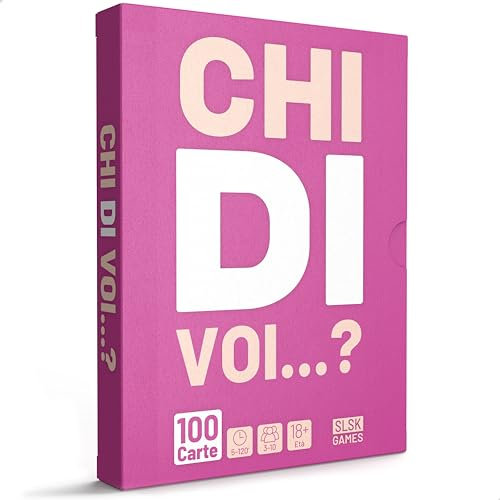 SLSK Games Chi di Voi...? - Il Gioco assurdo per Le Feste - Gioco di alcolici con 100 Carte - Gioco di alcolici - Gioco di Carte - Giochi di Partito per Adulti - 18+ - Edizione Italiana