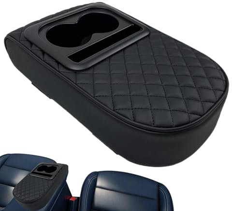 Auto-Armlehnen-Mittelkonsole, Auto-Armlehnen-Aufbewahrungsbox mit Getränkehalter, Mittelkonsolen-Stützkissenbezug, multifunktionale Mittelarmlehnen-Box für Auto