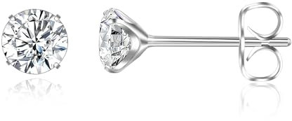 Titan Ohrringe Hypoallergen Damen Herren Mädchen G23 Titan Ohrstecker Zirkonia Ohrstecker 5mm