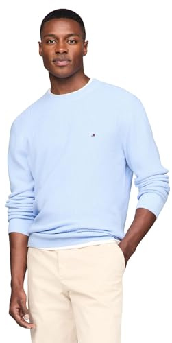 Tommy Hilfiger Men's Waffle Knit Crewneck Sweater Lightweight Pullover, Also Available in Big & Tall Sweater (pack of 1)