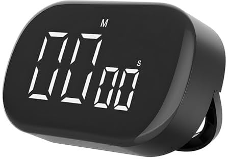 Digitaler Küchentimer, Magnetischer Küchenwecker, Countdown-Timer mit großer LED-Anzeige, Helligkeit und Lautstärke einstellbar, Eieruhr für Kochen, Klassenzimmer, Büro (Schwarz)