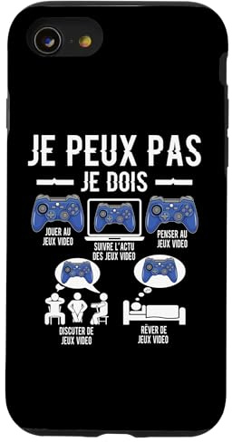 Je Peux Pas Je Dois Jeux Vidéo Gaming Console Manette Drôle Coque pour iPhone SE (2020) / 7/8