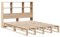 vidaXL Massivholzbett, Bett mit Bücherregal ohne Matratze, Holzbett Bettgestell mit Lattenrost, Palettenbett Doppelbett für Schlafzimmer, 120x190cm