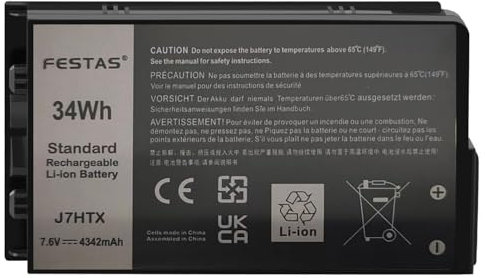 FESTAS 34Wh J7HTX Akku kompatibel mit Dell Latitude 12 7202 7212 7220 Rugged Extreme Tablet 12 Zoll Series 7XNTR FH8RW J82G5 VW5Y4 2JT7D 02JT7D 451-BBOR 451-BCCO 451-BCDH