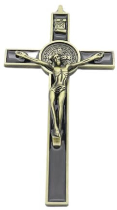 rockible Kruzifix Figur Kreuz Dekorative Metall Kunst Ornament für Schlafzimmer Wohnzimmer, Bronze Schwarz