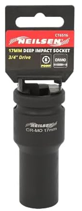 Neilsen CT6516 3/4in Dr Deep Impact Socket 17mm - 6 Point Single Hex, Height 51mm