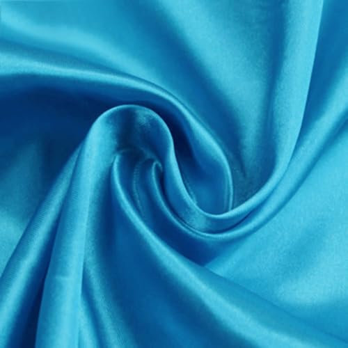 Blausky 2m x 150cm Satin Stoff,Seidiger Futterstoff Meterware aus Polyester Satinstoff Dekostoff Glänzender Stoff zum Nähen für Kostümen Bekleidung Hochzeitskleider Schleife Tischdecken,Blau