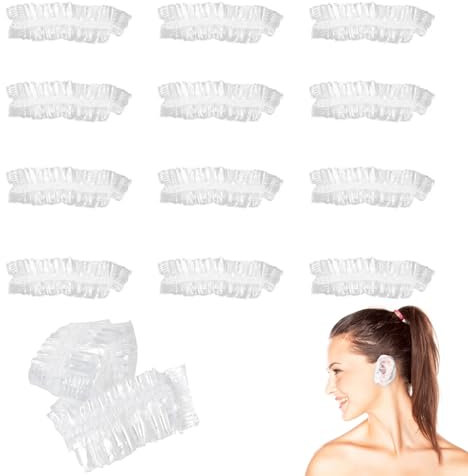 200 Pcs Ear Covers for Shower, Ear Covers, Ear Caps for Shower, Waterproof Ear Covers, Ear Shower Caps, Shower Ear Covers for Hair Dye Shower Bathing Spa Salon Home Hotel