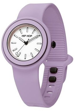 HIP HOP, Hero.Dot Bezel, Damenuhr, Sketch-Zifferblatt mit Leuchtindexen, umweltfreundliches Silikonarmband, Gehäuse 34 mm, wasserdicht