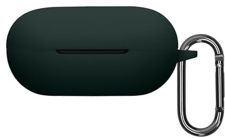 kwmobile Silicone Cover Compatible with Beats Powerbeats Pro 2 - Case Cover Stick-On Skin with Clip - Dark Green