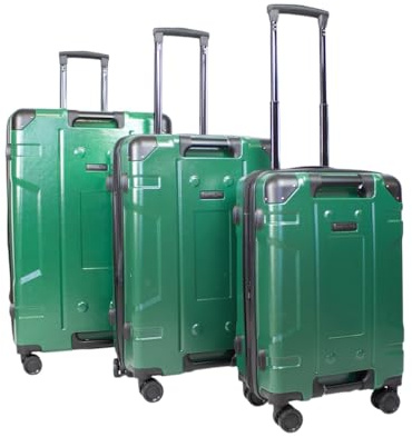Bordlite 3-Piece ABS Hard Shell Luggage Set, 20, 24 and 28 Suitcases with TSA Locks, Lightweight Expandable Travel Cases with 360° Spinner Wheels - Dark Green