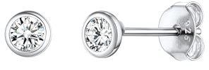 ChicSilver 925 Sterling Silber glitzer Ohrstecker Set mit Zirkonia+Bunter Rund Topas Ohrstecker Fächerform Ohrstecker Kristall bunten Schmuck für Frau Mutter als Geschenke