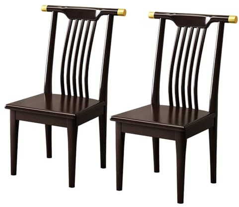 Esszimmerstühle aus Massivholz, hohe Rückenlehne, Bauernhaus-Stil, 43,9 cm, Walnussholz, Esszimmer- und Wohnzimmerhocker, vielseitige Holzstühle für Heimdekoration und Komfort