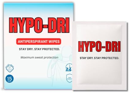 HYPODRI - Antiperspirant Wipes -Body Wipes for Adults, Travel for Women & Men - Camping, No Shower, Travel Essentials, Protection from Sweat Body Odour, Treat Excessive Sweating.
