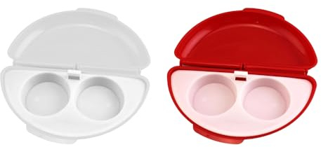 Omelett-Maker für die Mikrowelle, 2-in-1-Omelett- und Eierkocher, BPA-freier Frühstücks-Maker, Kochutensilien für ein Schnelles Frühstück (White + Red)