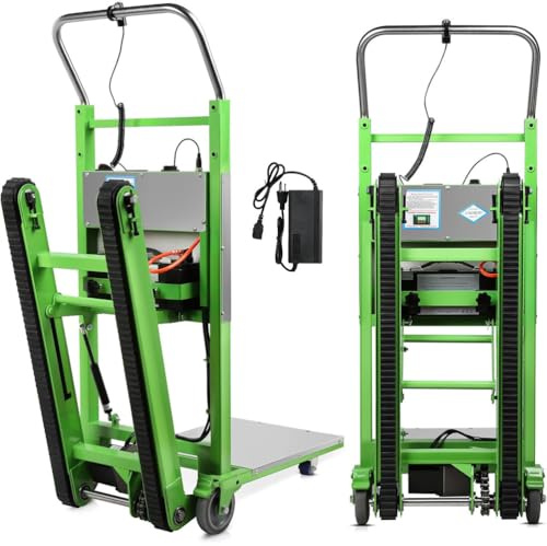 Generico Carrello Montascale Elettrico da 1200 W 400 kg di Carico Camion Elettrico per Sacchi con Maniglia Telescopica Scale e Discese per Trasportare Oggetti Grandi