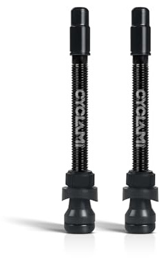 2 Stück CYCLAMI Schwarze Presta Tubeless Ventile 45/65/85mm, Hochwertige Alu Anti-Leck für Schlauchlos-Reifen, mit Ventileinsatz-Entfernerwerkzeug mit Rennrad, Gravelbike und Mountainbike