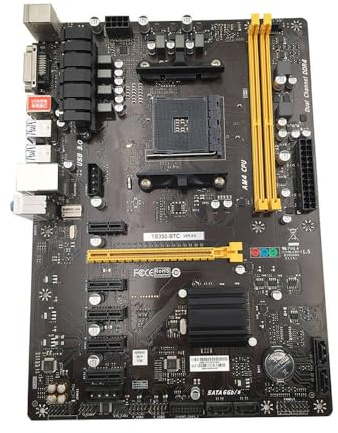 TB350-BTC Motherboard BIOSTAR PC - 6 PCIe Slots, DDR4 AM4, 32GB SATA3 Support
