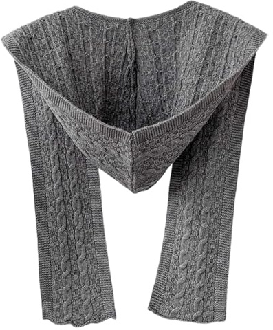 Pineeseatile Kapuzenschal für Damen, 2-in-1-lässiger Strick-Kapuzenschal, warm, multifunktional, kleiner Schal, Modeaccessoires für Mädchen