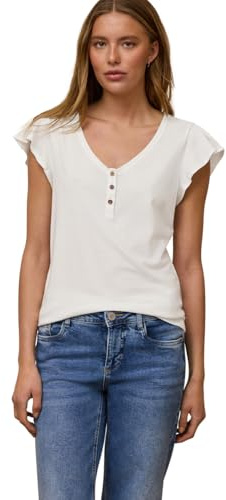 Damen Shirt mit V-Neck und Volant-Ärmeln