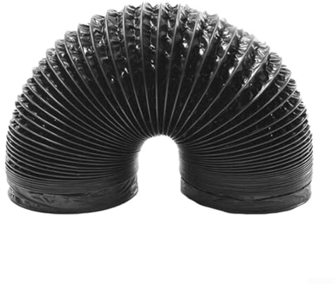 Flexible Aluminium Air Ducting 150mm Diameter 5m Length Dryer Vent Hose for Kitchen Bathroom Extractor Fan AC Unit Hydroponics Grow Tent Ventilation System Black