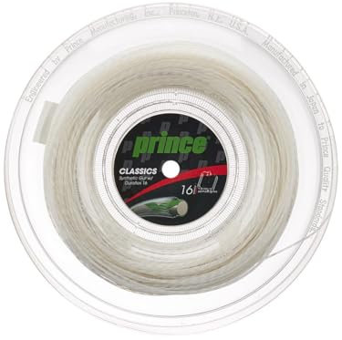Prince Synthetischer Darm mit Duraflex 16 g weißer Tennissaitenspule