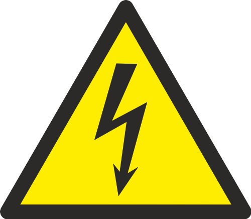 Aufkleber ASR-A1-3 (DIN EN ISO 7010) Warnung vor elektrischer Spannung W012 10 cm groß