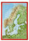 Reliefpostkarte Skandinavien