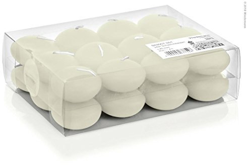 24 Schwimmkerzen Elfenbein Ø 45 mm Durchmesser, schwimmende Kerzen