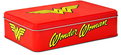 Wonder Woman 6395349010 Barattolo di Latta Metallo, Rosso, 21 x 5,5 x 15 cm.