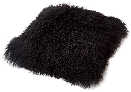 Reissner Lammfelle Tibet Lammfell Kissenbezug langflorig 40x40cm JAY37 Farbe schwarz