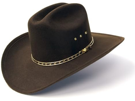 Western Express Herren Faux Felt Finish Cattleman Style with Gold Hat Band Hats for Men and Women Cowboy-Hut, Braun, 54 EU