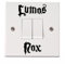 MR WHEEL TRIMS 'Lumos Nox On & Off' Wandschalterabdeckung (Schwarz, Klein)