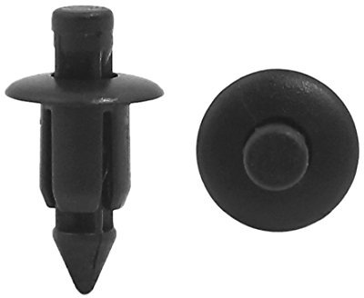 sourcing map 50 Stück schwarze Kunststoffnieten Spritzschutz-Befestigungsclips 6 mm für Auto