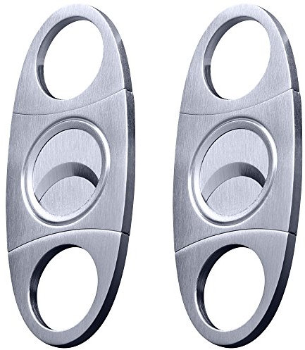 Puros fresas 2pcs/pack, maxin acero inoxidable Super afilada guillotina cortador con cuchillas doble perfecta para Robustos y puros de Churchill.