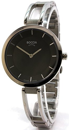Boccia Damen Analog Quarz Uhr mit Titan Armband 3264-02