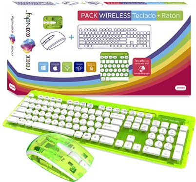 PDP- Teclado + Ratón Rock Candy Wireless Verde Lima Teclado español