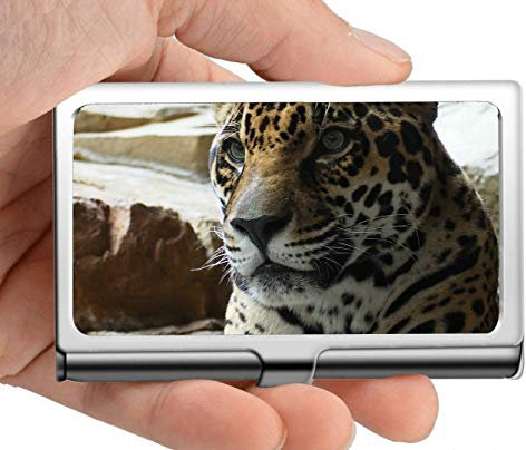 Visitenkartenhalter, Jaguar-Katzentier, großer Visitenkarten-Etui, halten Sie Ihre Visitenkarten sauber