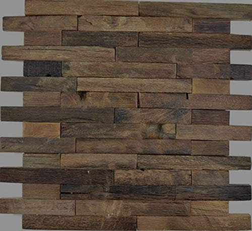 Holzmosaik aus Bootsplanken Verbund Wood FSC Wandverkleidung Küchenrückwand MOS160-21