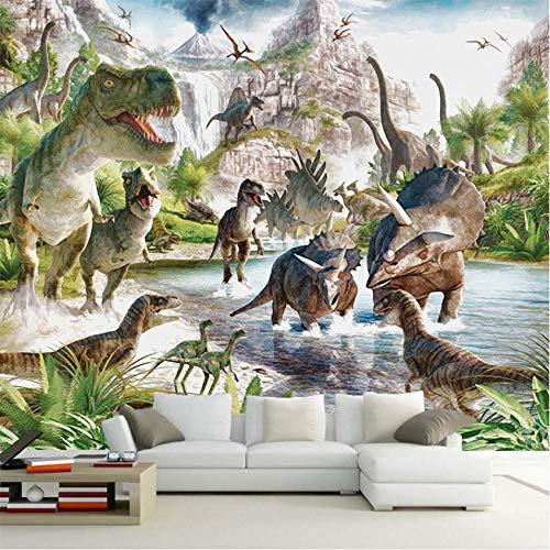 Hwhz Personnalisé 3D Papier Peint Mural Dessin Animé Dinosaure Monde Chambre Salon Canapé Tv Fond Murales Photo Papier Peint Pour Murs 3D-250X175Cm