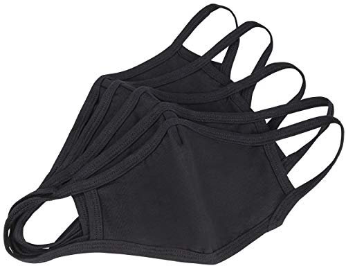 ONVAYA® Mund- und Nasenmaske | 5 Stück | Schwarz | Wiederverwendbare Maske | Waschbar | Schutzmaske aus Baumwolle mit Innentasche für Filter | Gesichtsmaske