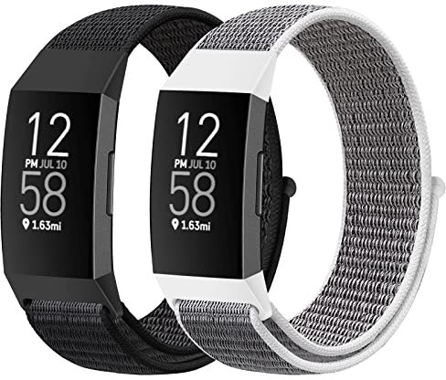 Runostrich Nylon Armband Kompatibel mit Fitbit Charge 4/Charge 3/SE, weiches Ersatzarmband atmungsaktives Sportarmband mit Uhrenarmbänder für Damen Herren
